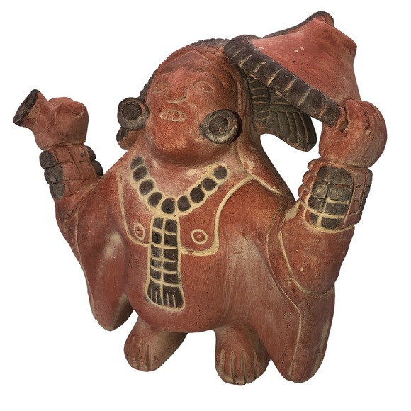 Vintage Pottery Aztec Maya Terracota Clay Figurine Statue Home Decor Accent - Picture 8 of 15